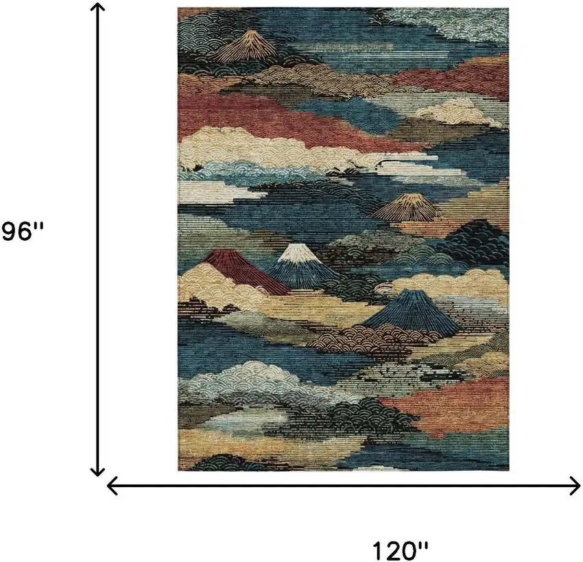 Black And Ivory Abstract Washable Indoor Outdoor Area Rug Photo 5