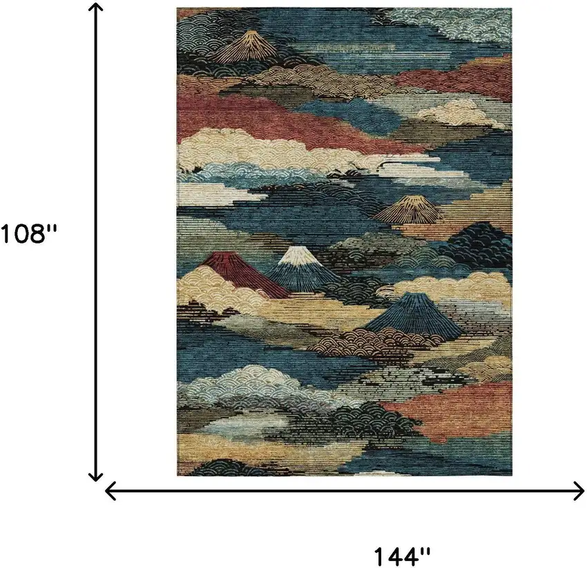 Black And Ivory Abstract Washable Indoor Outdoor Area Rug Photo 6