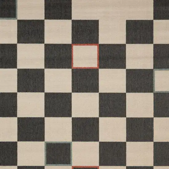Black And Ivory Checkered Area Rug Photo 4