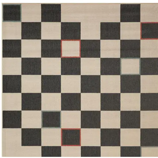 Black And Ivory Checkered Area Rug Photo 5