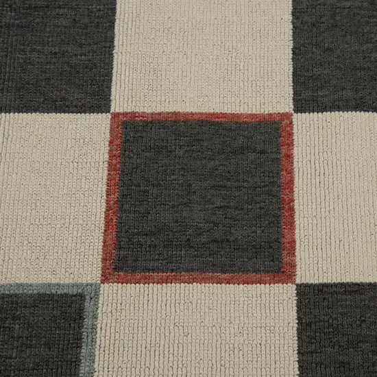 Black And Ivory Checkered Area Rug Photo 8