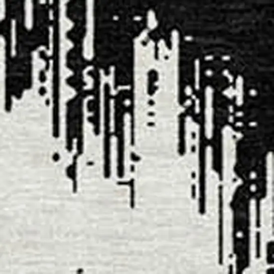 Black And Ivory Chevron Washable Indoor Outdoor Area Rug Photo 7