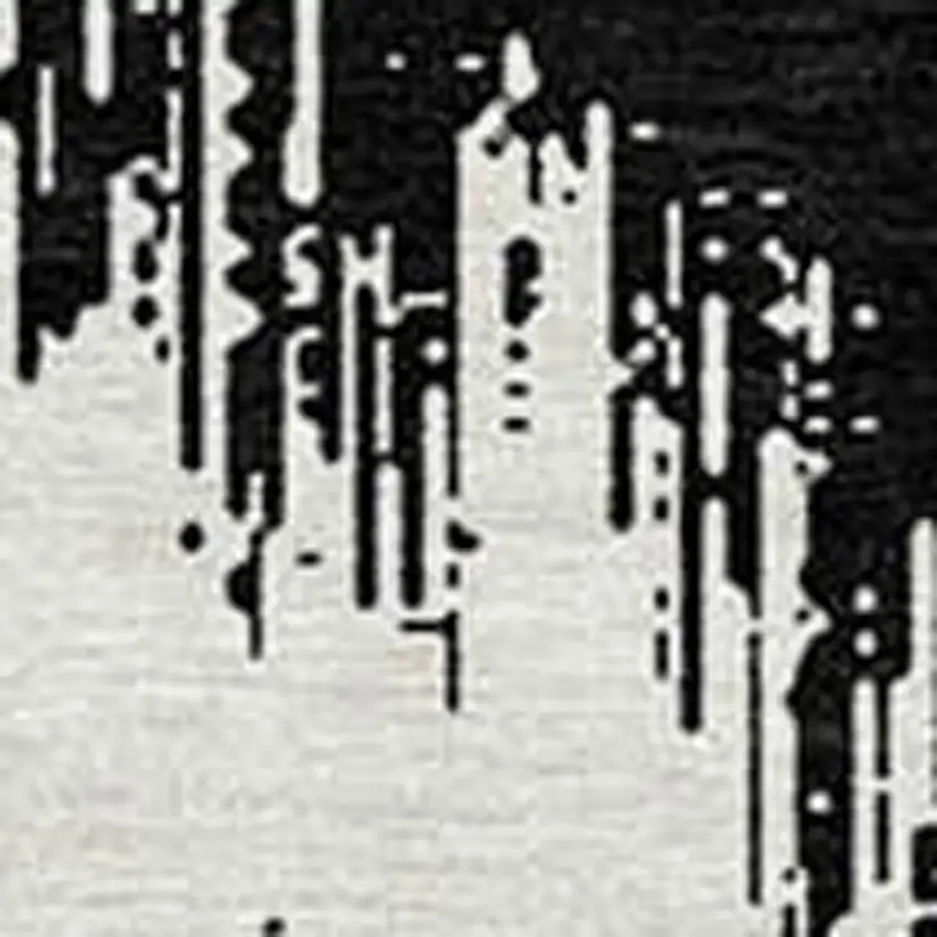 Black And Ivory Chevron Washable Indoor Outdoor Area Rug Photo 7