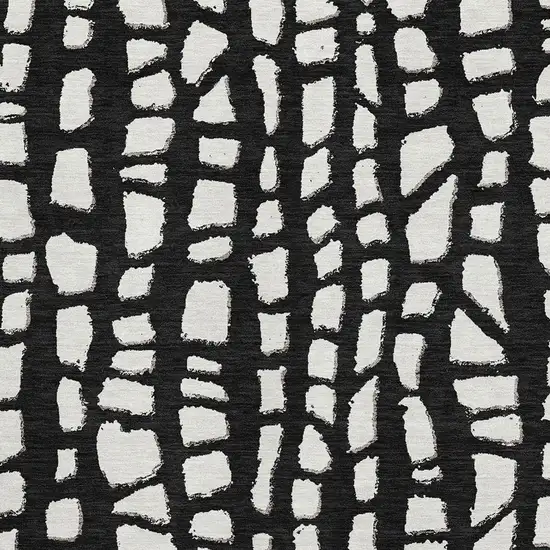 Black And Ivory Cobblestone Washable Area Rug With UV Protection Photo 3