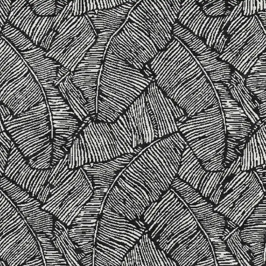 Black And Ivory Floral Washable Area Rug With UV Protection Photo 3