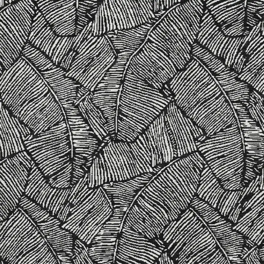 Black And Ivory Floral Washable Area Rug With UV Protection Photo 3