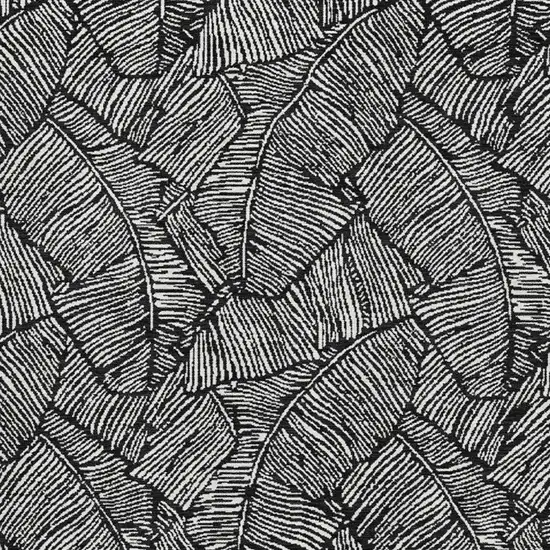 Black And Ivory Floral Washable Area Rug With UV Protection Photo 3