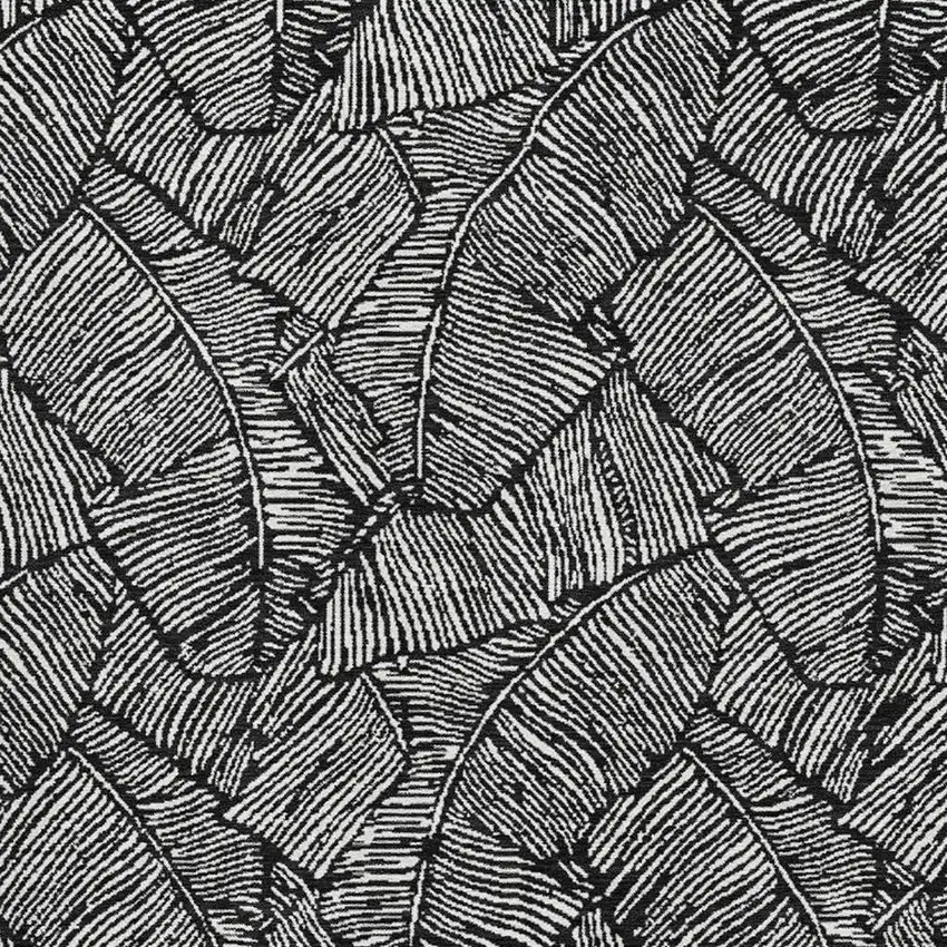 Black And Ivory Floral Washable Area Rug With UV Protection Photo 3