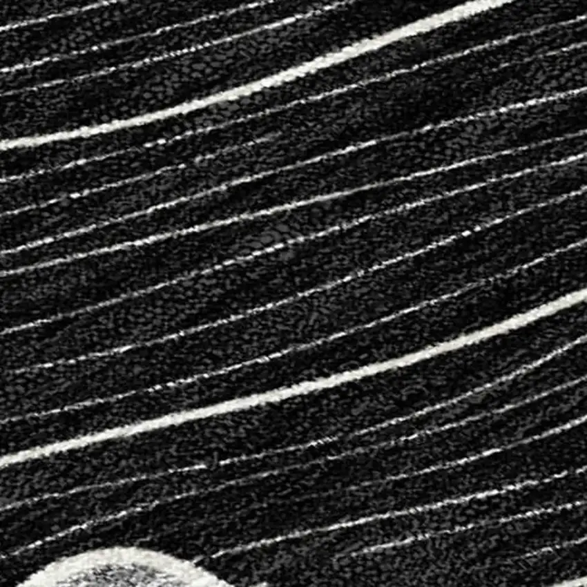 Black And Ivory Floral Washable Indoor Outdoor Area Rug Photo 1