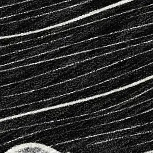 Photo of Black And Ivory Floral Washable Indoor Outdoor Area Rug