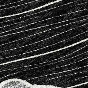 Photo of Black And Ivory Floral Washable Indoor Outdoor Area Rug