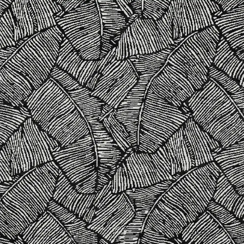 Black And Ivory Floral Washable Indoor Outdoor Area Rug Photo 7