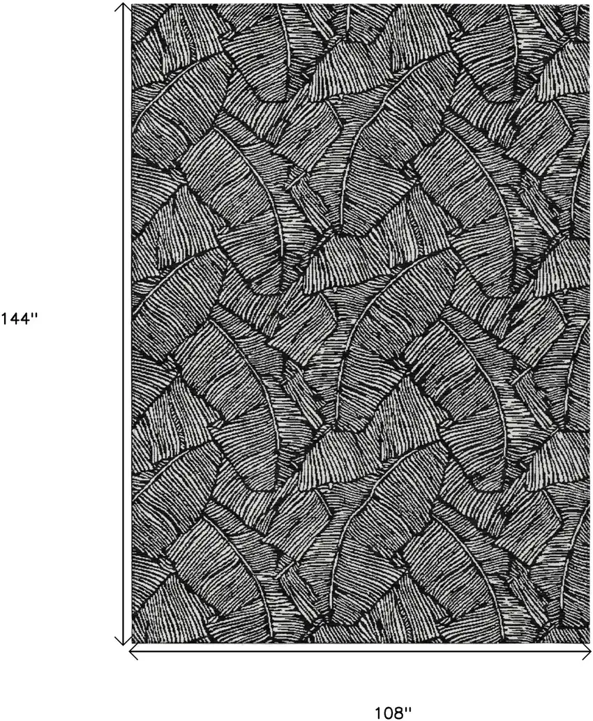 Black And Ivory Floral Washable Indoor Outdoor Area Rug Photo 3
