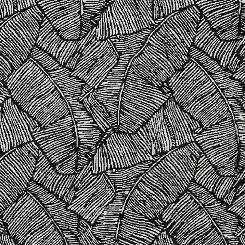 Black And Ivory Floral Washable Indoor Outdoor Area Rug Photo 7
