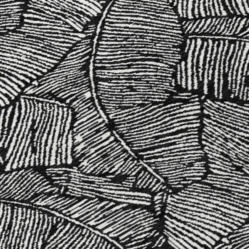 Black And Ivory Floral Washable Indoor Outdoor Area Rug Photo 6