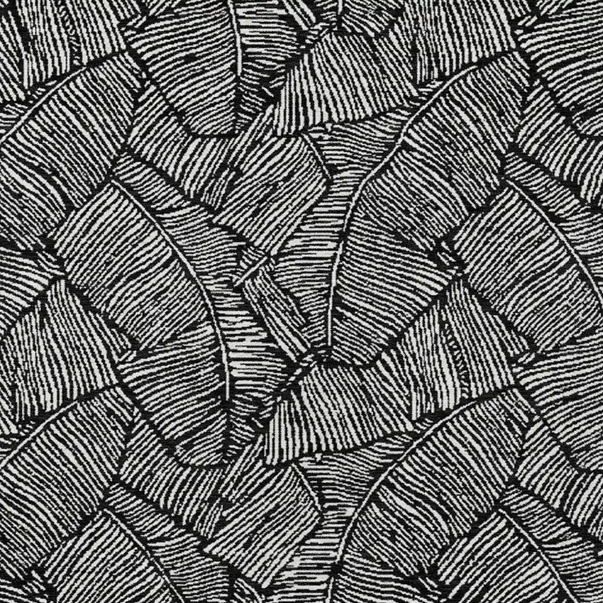 Black And Ivory Floral Washable Indoor Outdoor Area Rug Photo 7