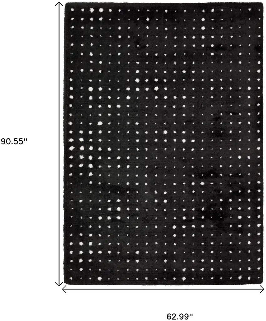 Black And Ivory Geometric Area Rug Photo 3