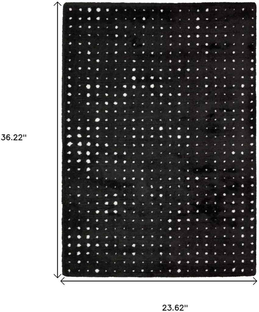 Black And Ivory Geometric Area Rug Photo 3