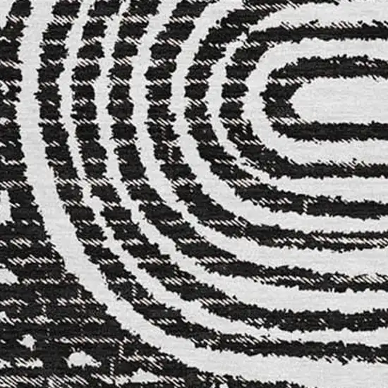 Black And Ivory Geometric Washable Area Rug With UV Protection Photo 3