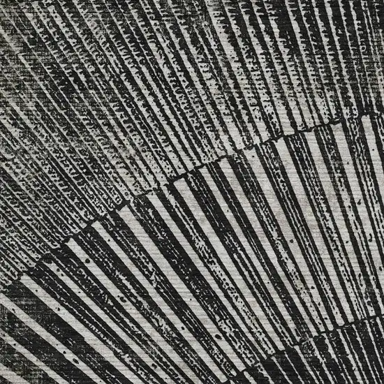 Black And Ivory Geometric Washable Area Rug With UV Protection Photo 3