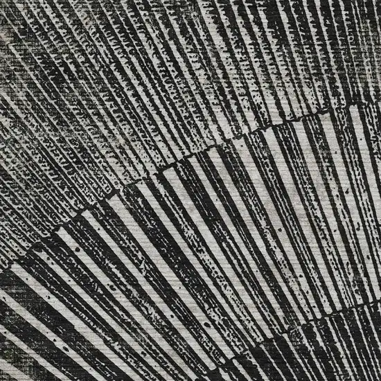 Black And Ivory Geometric Washable Area Rug With UV Protection Photo 3