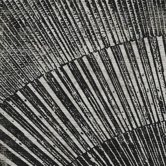 Black And Ivory Geometric Washable Area Rug With UV Protection Photo 3