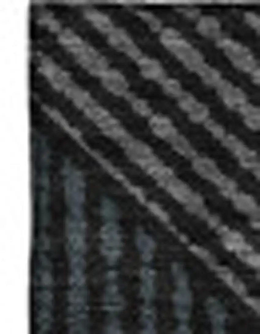 Black And Ivory Geometric Washable Area Rug With UV Protection Photo 3