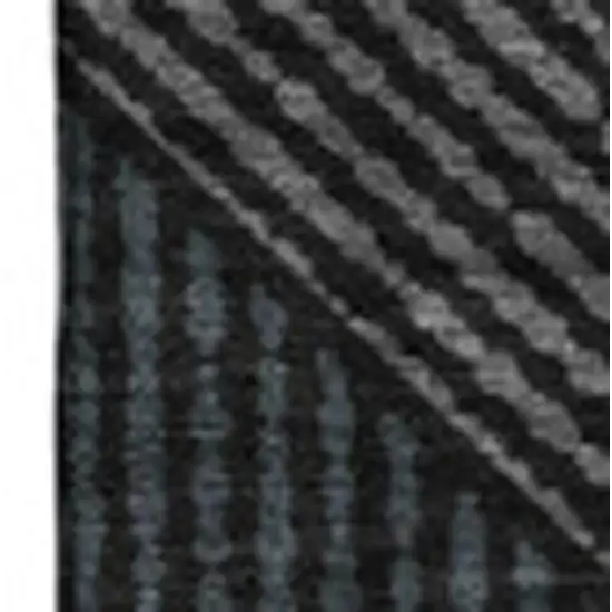 Black And Ivory Geometric Washable Area Rug With UV Protection Photo 3