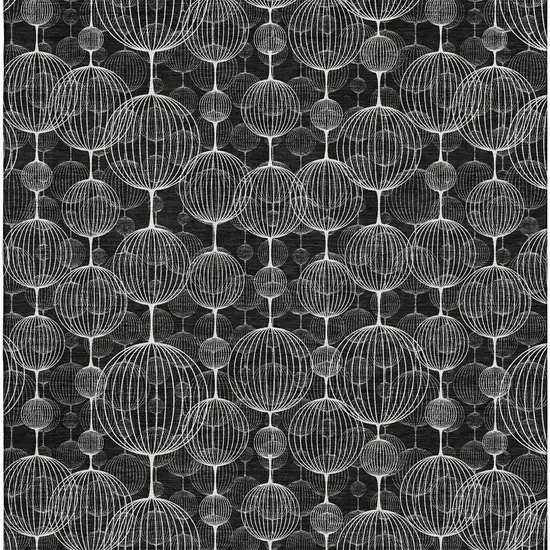 Black And Ivory Geometric Washable Area Rug With UV Protection Photo 3