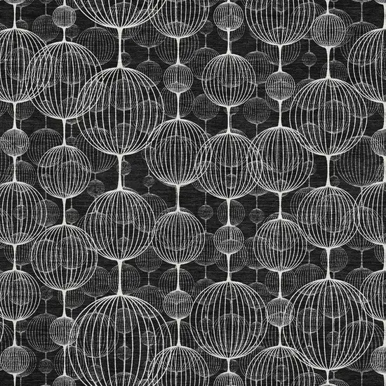 Black And Ivory Geometric Washable Area Rug With UV Protection Photo 3