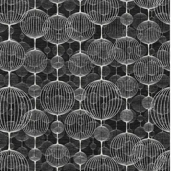 Black And Ivory Geometric Washable Area Rug With UV Protection Photo 3