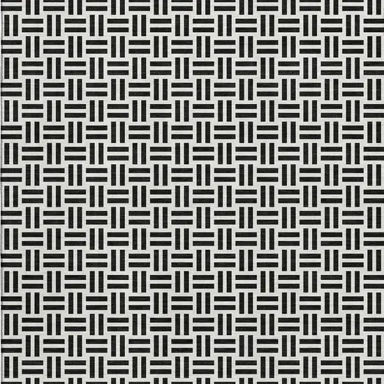 Black And Ivory Geometric Washable Area Rug With UV Protection Photo 9