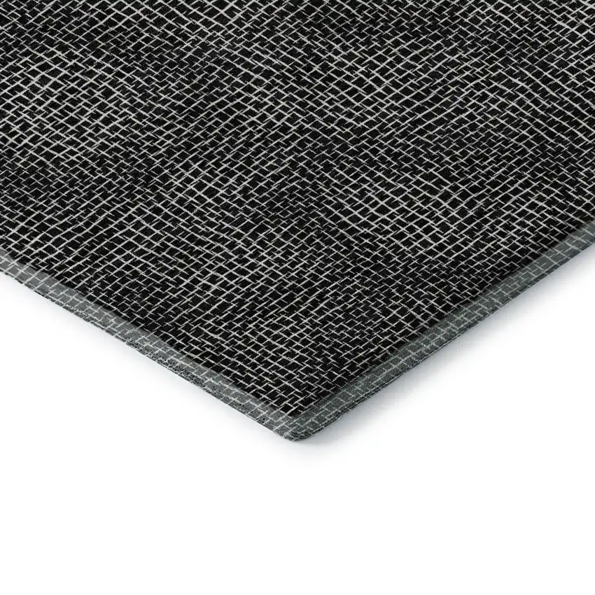 Black And Ivory Geometric Washable Area Rug With UV Protection Photo 7