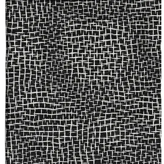 Black And Ivory Geometric Washable Area Rug With UV Protection Photo 3