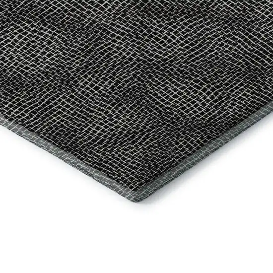 Black And Ivory Geometric Washable Area Rug With UV Protection Photo 7