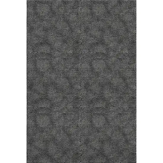 Black And Ivory Geometric Washable Area Rug With UV Protection Photo 1