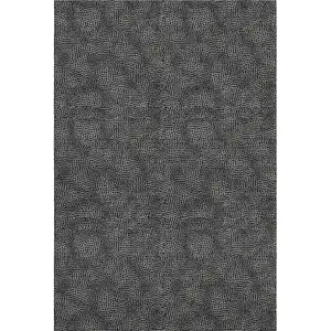 Photo of Black And Ivory Geometric Washable Area Rug With UV Protection