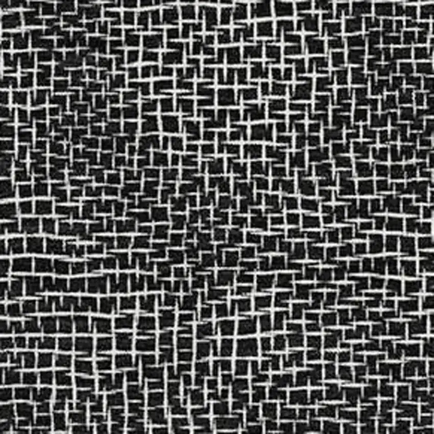 Black And Ivory Geometric Washable Area Rug With UV Protection Photo 2