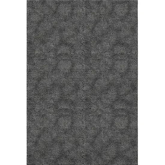 Black And Ivory Geometric Washable Area Rug With UV Protection Photo 3