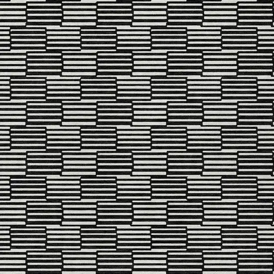 Black And Ivory Geometric Washable Indoor Outdoor Area Rug Photo 6