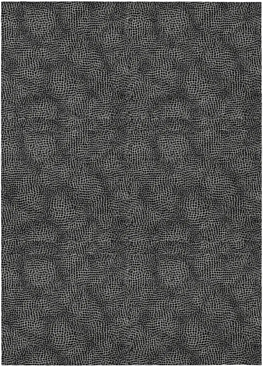 Black And Ivory Geometric Washable Indoor Outdoor Area Rug Photo 2