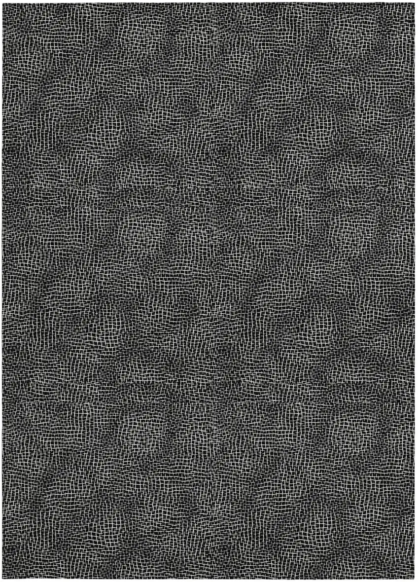 Black And Ivory Geometric Washable Indoor Outdoor Area Rug Photo 5