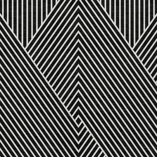 Black And Ivory Geometric Washable Indoor Outdoor Area Rug Photo 5