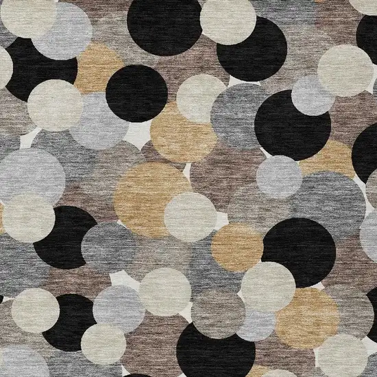 Black And Ivory Geometric Washable Indoor Outdoor Area Rug Photo 2