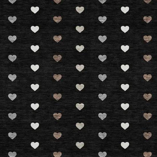 Black And Ivory Geometric Washable Indoor Outdoor Area Rug Photo 2