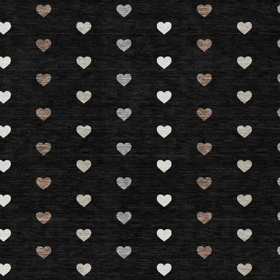 Black And Ivory Geometric Washable Indoor Outdoor Area Rug Photo 2