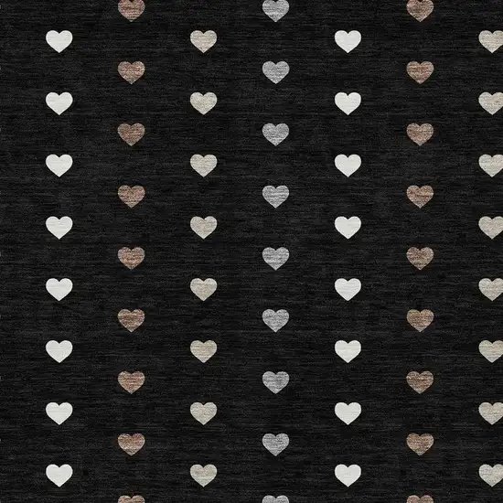 Black And Ivory Geometric Washable Indoor Outdoor Area Rug Photo 2