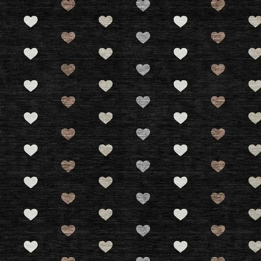 Black And Ivory Geometric Washable Indoor Outdoor Area Rug Photo 2