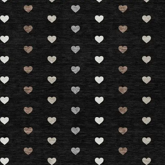 Black And Ivory Geometric Washable Indoor Outdoor Area Rug Photo 2