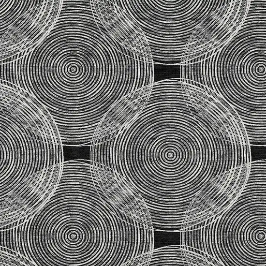 Black And Ivory Geometric Washable Indoor Outdoor Area Rug Photo 3